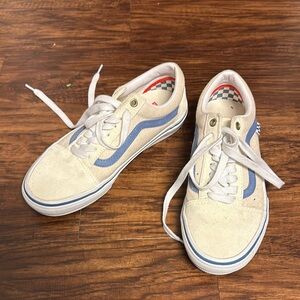 Cream and Blue vans